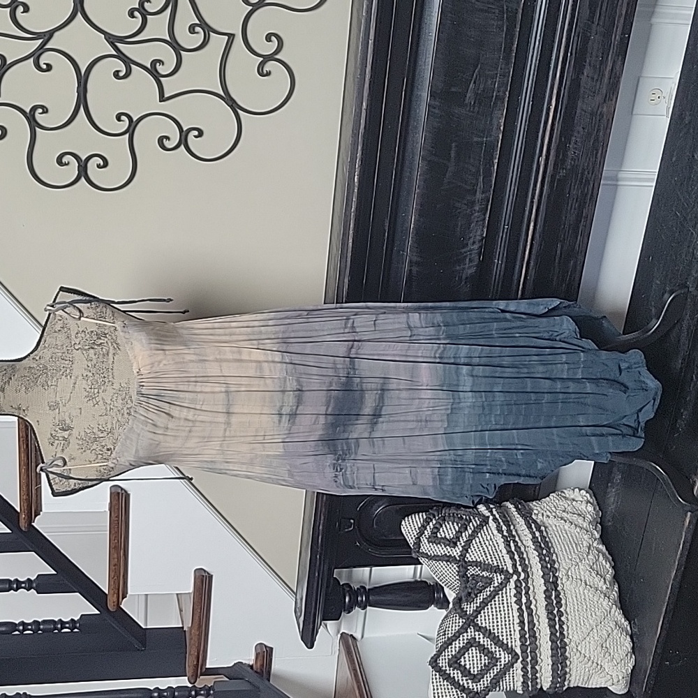 Free People XS U Hem Tie Dye Sun Dress Fabulous Muted Colors Side Vents